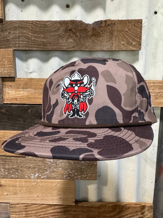 Raider Red Vintage Camo Rope Cap